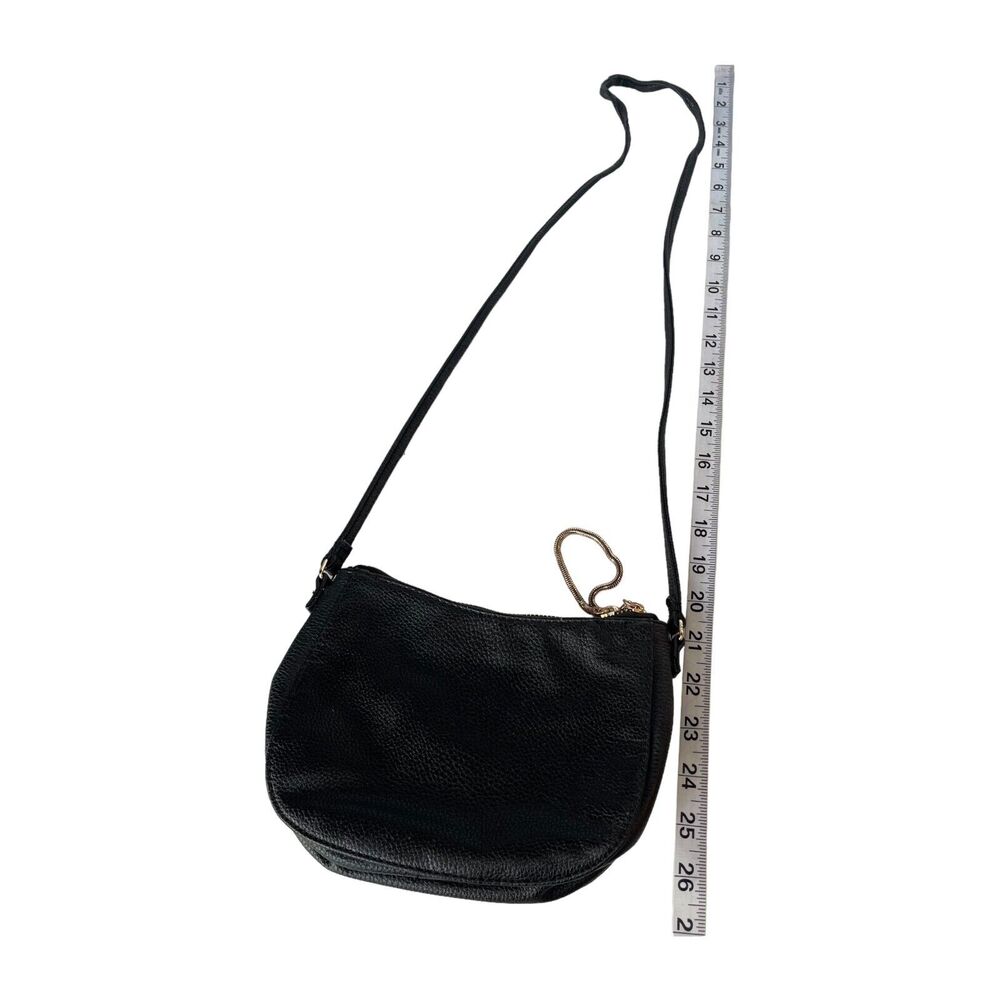H&M Crossbody Shoulder Bag Purse Women's Small Black Faux Leather Inner Pocket - Picture 3 of 7